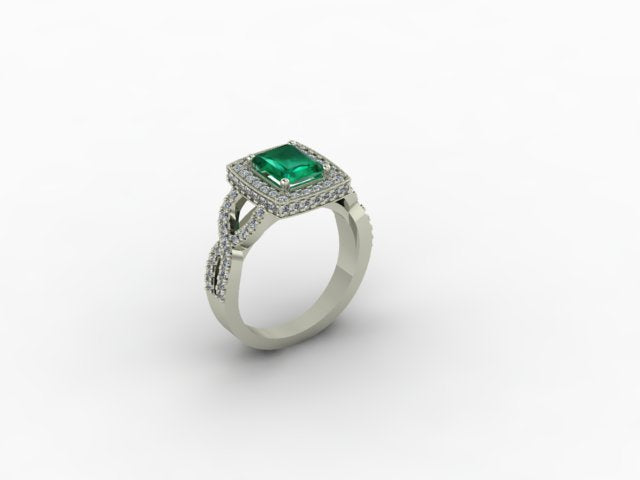 14K Emerald And Diamond