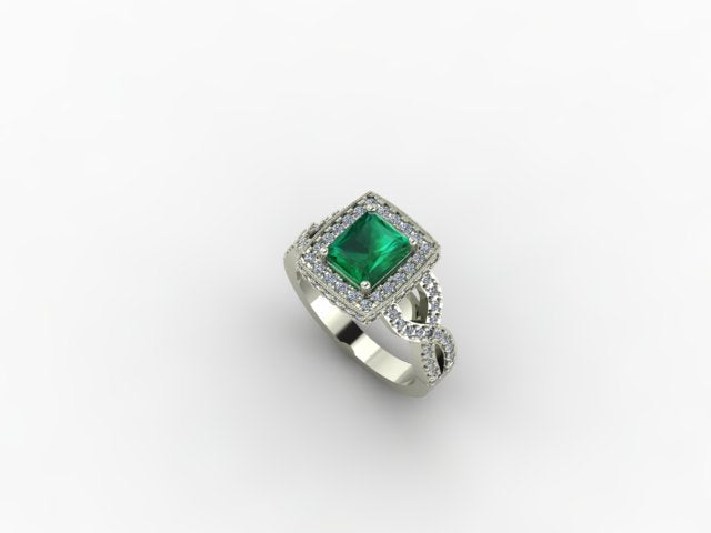 14K Emerald And Diamond