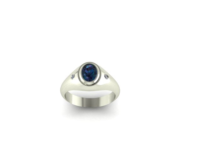 14K Sapphire And Diamond