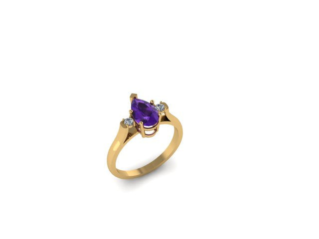 14K Amethyst And Diamond