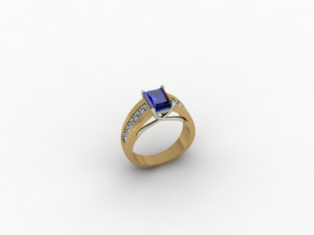 Blue Sapphire And Diamond Ring