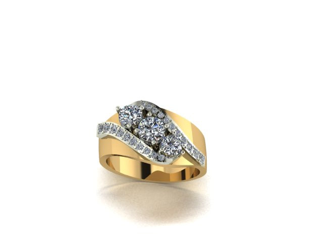 Twisted Diamond Setting Ring