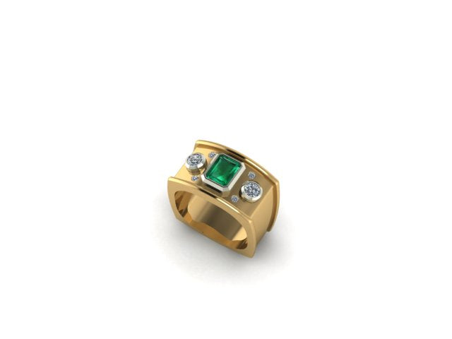 Emerald And Diamond Ring