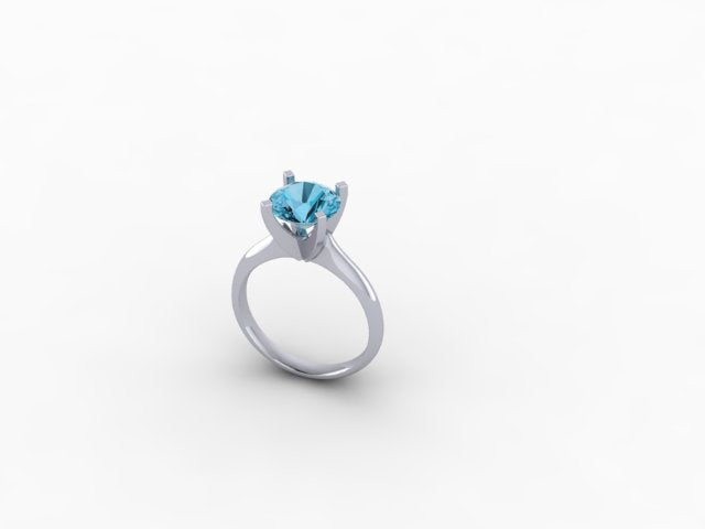 Blue Stone Platinum Ring