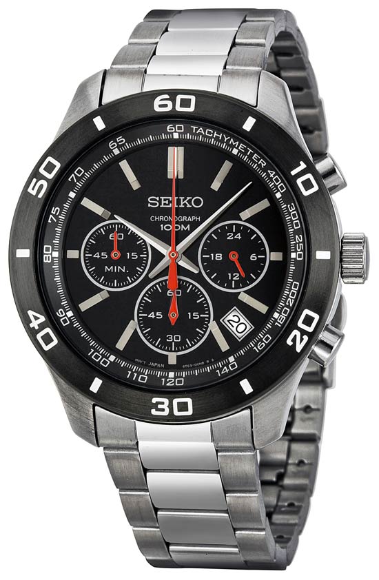 SEIKO Chronograph Black Dial Men's Watch Item No. SSB053