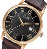 Men's Citizen Eco Drive Black Dial Brown Leather Watch. Model  No. BM6759-03E
