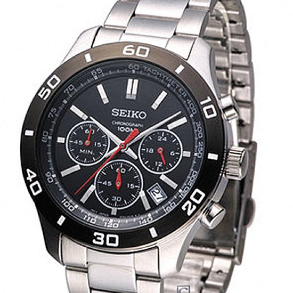 SEIKO Chronograph Black Dial Men's Watch Item No. SSB053