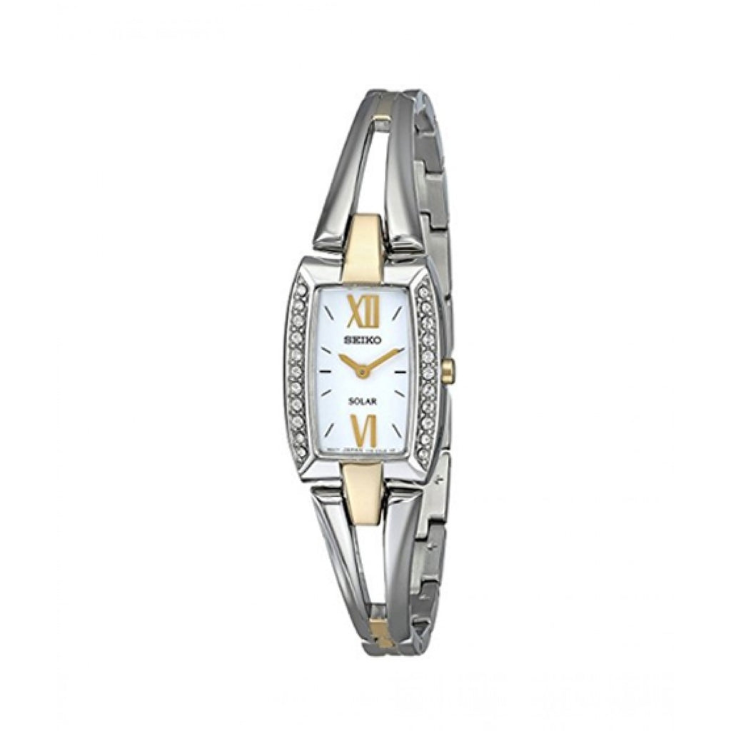 SEIKO Solar Tressia Swarovski Crystal Two-tone Ladies Watch Item No. SUP084