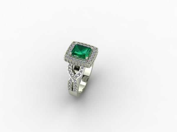 14K Emerald And Diamond