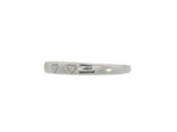 14K White Gold Heart Shaped Setting Wedding Band