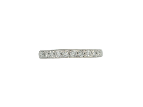 14K White Gold Pave Wedding Band