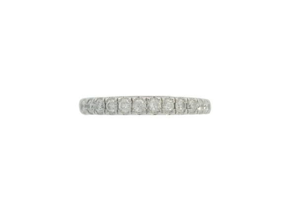 14K White Gold Wedding Band w/Diamonds