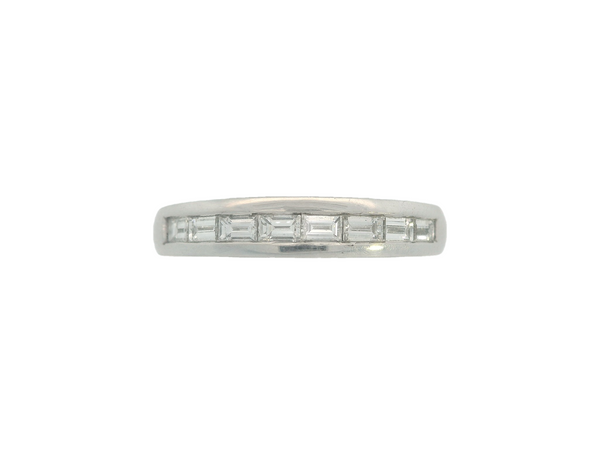 14K White Gold Channel Set Baguette Diamond Band