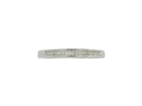 14K White Gold Channel Set Band