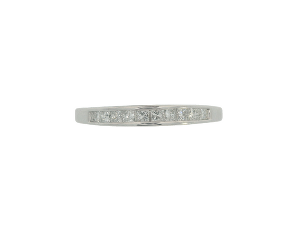 18K White Gold Channel Set Diamond Band