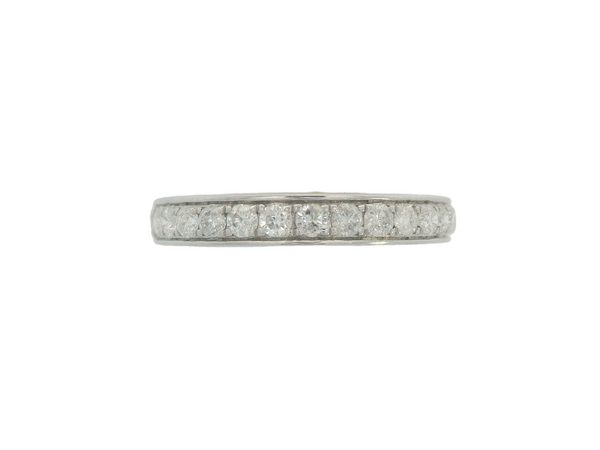 14K White Gold Diamond Band