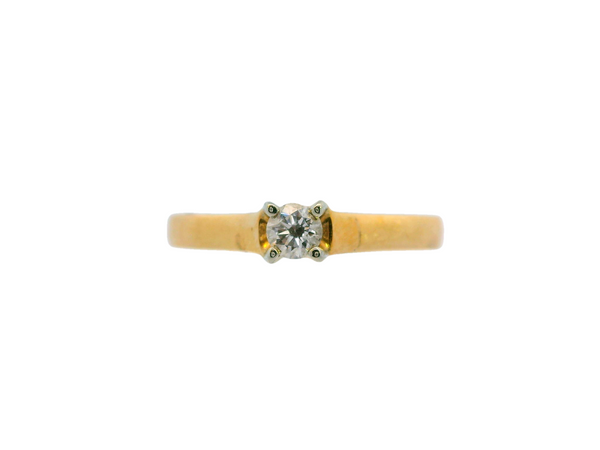 14K Yellow Gold Solitaire Ring