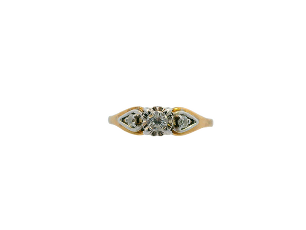 10K Yellow Gold 3-Stone Diamond Ring