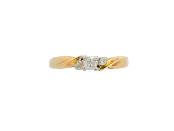 10K Yellow Gold 3-Stone Diamond Ring