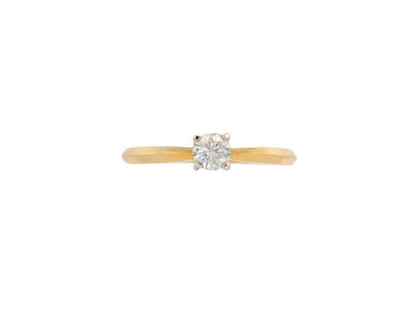 14K Yellow Gold Solitaire Diamond Ring