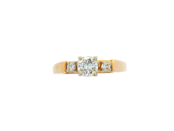 14K 3-Stone Diamond Ring