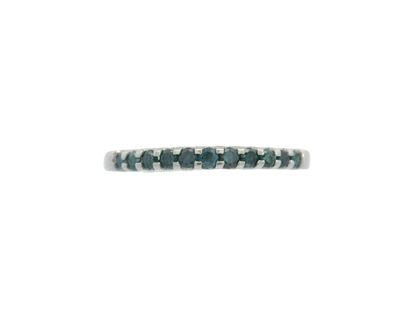 10K White Gold Blue Diamond Band