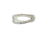 14K White Gold Criss-Cross Diamond Ring