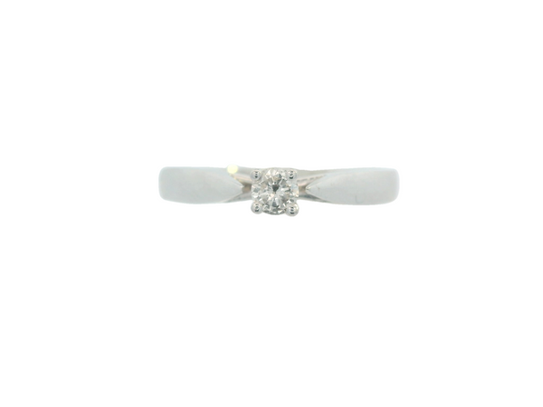 14K White Gold Solitaire Diamond Band