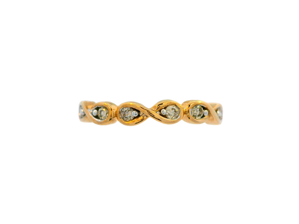 10K Yellow Gold Eternity Style Diamond Ring