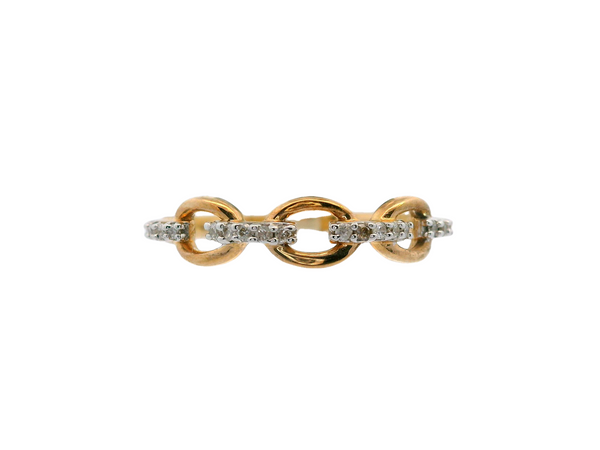 10K Yellow Gold Chain Setting Diamond Ring