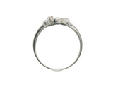 10K White Gold Heart Setting Diamond Ring