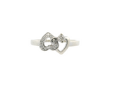 10K White Gold Heart Setting Diamond Ring