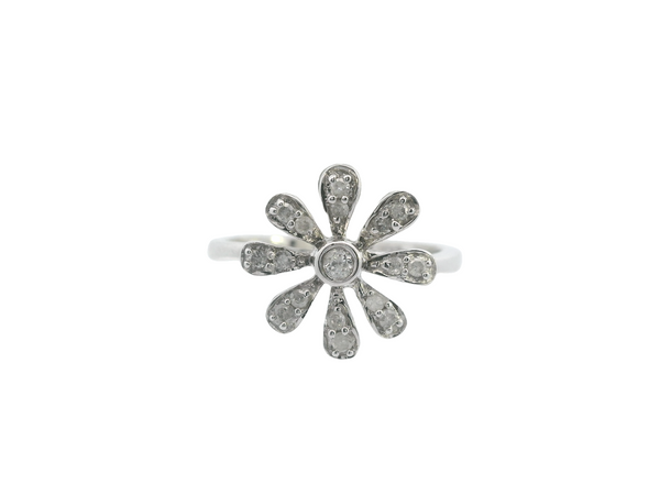 10K Flower Diamond Ring