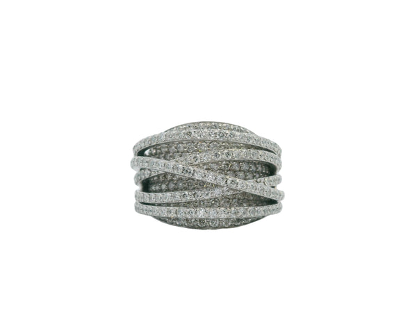 14K White Gold Multi-Row Ring