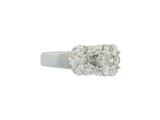 14K White Gold Custer Diamond Ring