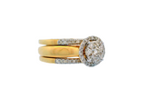 14K Yellow Gold 3 Set Halo Set Diamond Ring