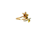 10K Yellow Gold Diamond Leaf Ring