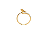 10K Yellow Gold Diamond Leaf Ring