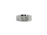 10K White Gold Brush Metal Diamond Band