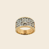 Filigree Gold Ring Set with Diamonds 14K