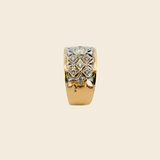 Filigree Gold Ring Set with Diamonds 14K