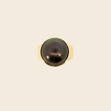 Black Mother of Pearl Gold Ring 14K