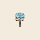 Blue Topaz White Gold Ring 14K