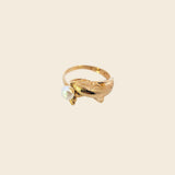 Pearl Dolphin Ring 14K