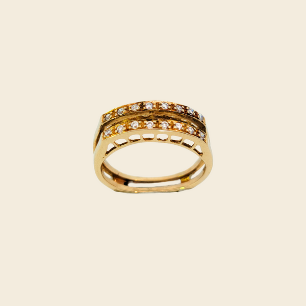Jacket Gold Ring With Diamonds 18K
