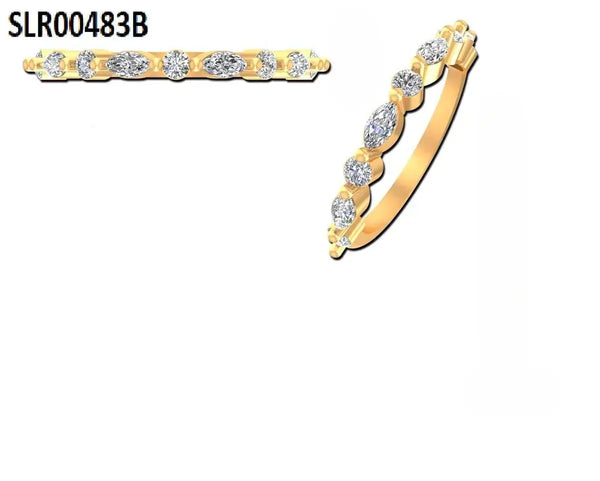 9 Stone Gold Ring