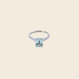 Aquamarine White Gold Ring 10K