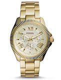 Fossil Ceclie Multi-Function Champagne Dial Gold Steel Ladies Watch AM4570