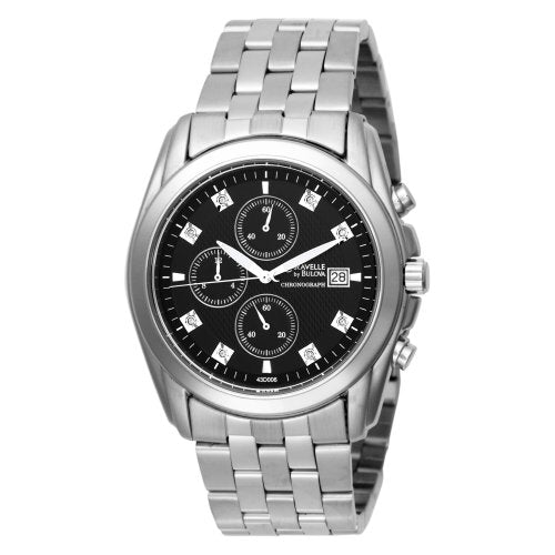 Men's Caravelle Chronograph Stainless Steel Bracelet Watch with Diamond  (Model: 43D006)