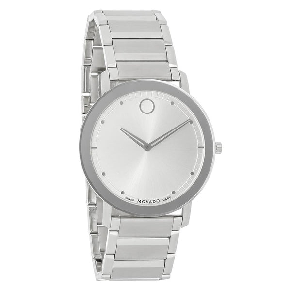MOVADO S.STEEL WHT DIAL SWISS MOVEMENT W RESISTANT